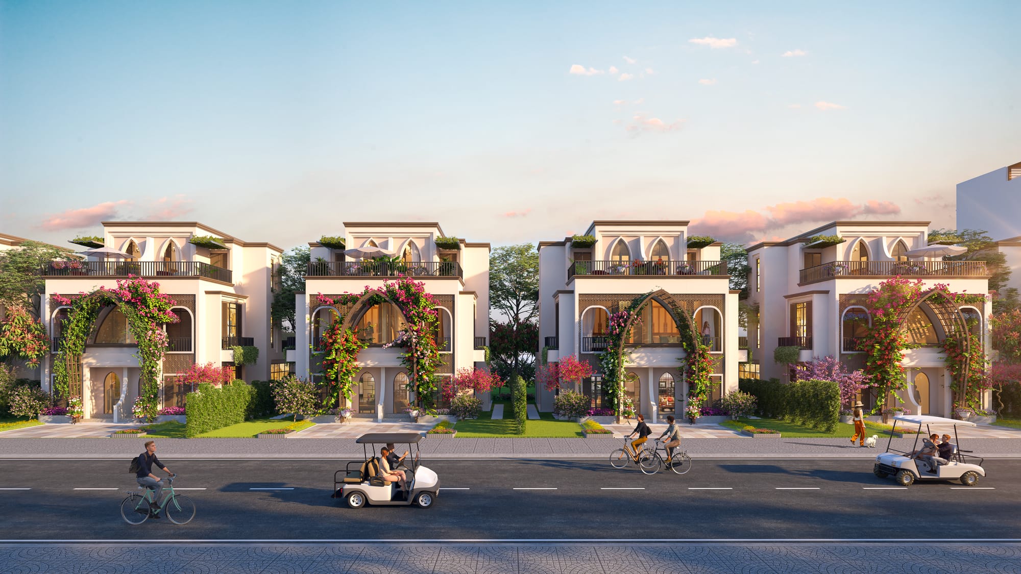 Dãy nhà phố hoàn thiện mặt tiền tại Royal An Nam Living